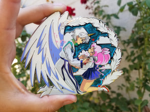 Helios and Chibiusa 4 inch pin