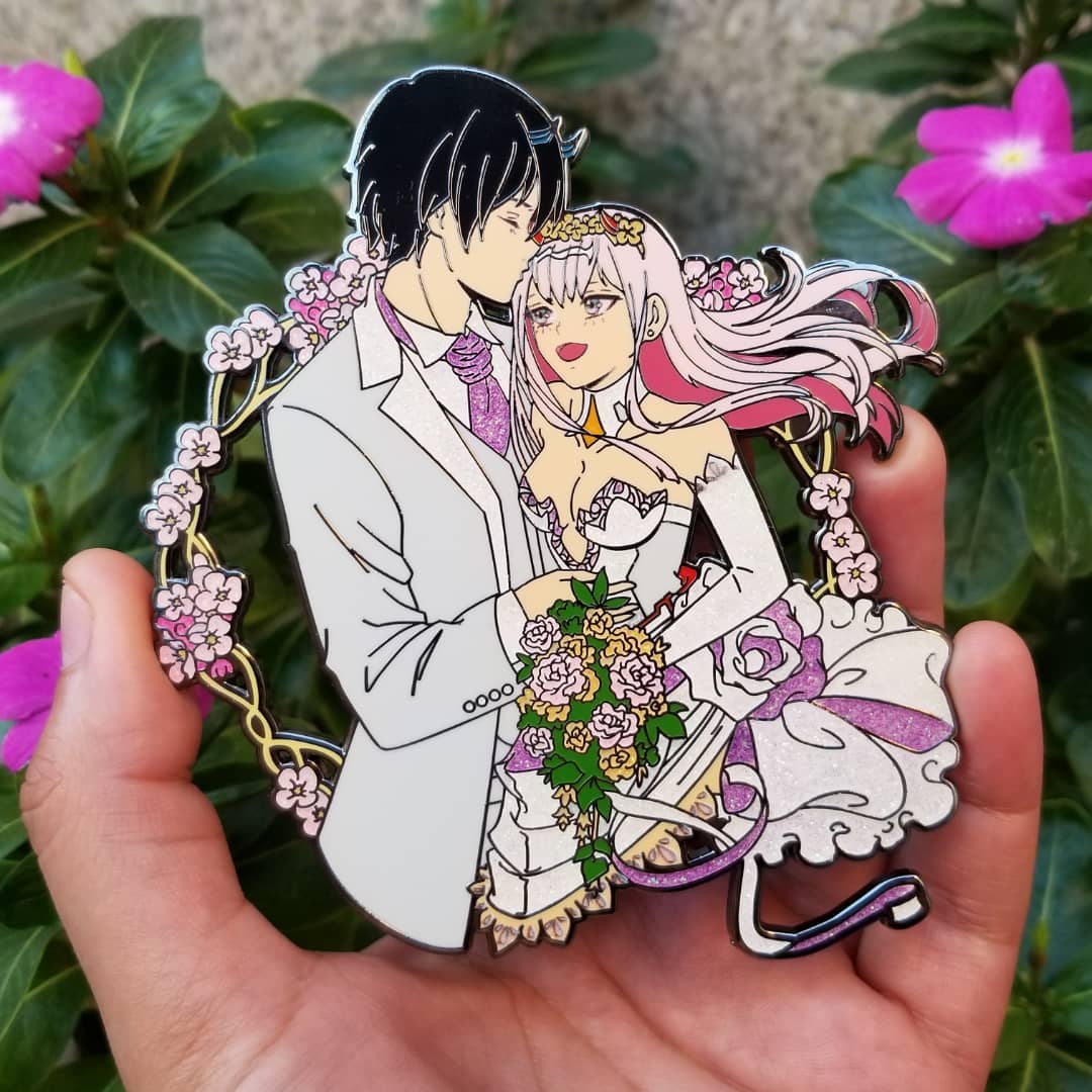 ヒロ　その2 weds Hiro/Zero Two Wedding 4 inch pin – Tray's Tasty Trinkets